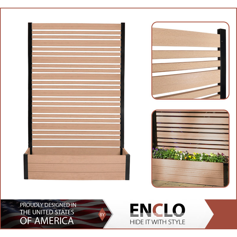Enclo 6 ft. Tall Florence Freestanding Woodtek Vinyl Privacy Screen